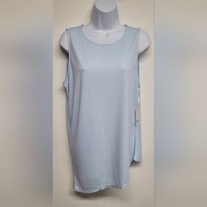 Stylus L Tunic Tank Top Asymmetrical Powder Blue Flowing Comfort New